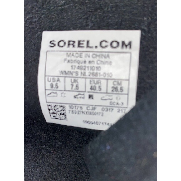 SOREL FARAH Tall BLACK WATERPROOF SUEDE LEATHER UPPER MID BOOT Women Size 9.5 - Picture 11 of 12